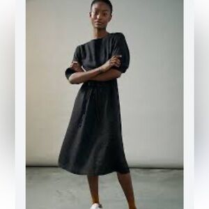 NWT retail$148 size S STATESIDE Juliet Black linen midi dress